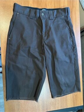 "Men's Dickies Skateboarding 'ALVAREZ' Flex-Fabric Brown Long Shorts - Size 32